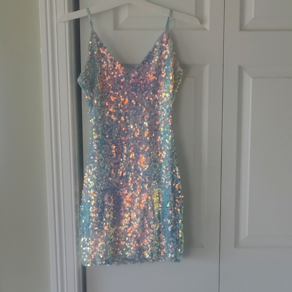 Windsor light blue sequin dress